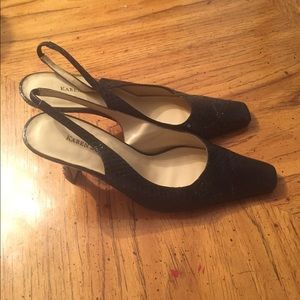 Black snake skin Embossed leather shoes